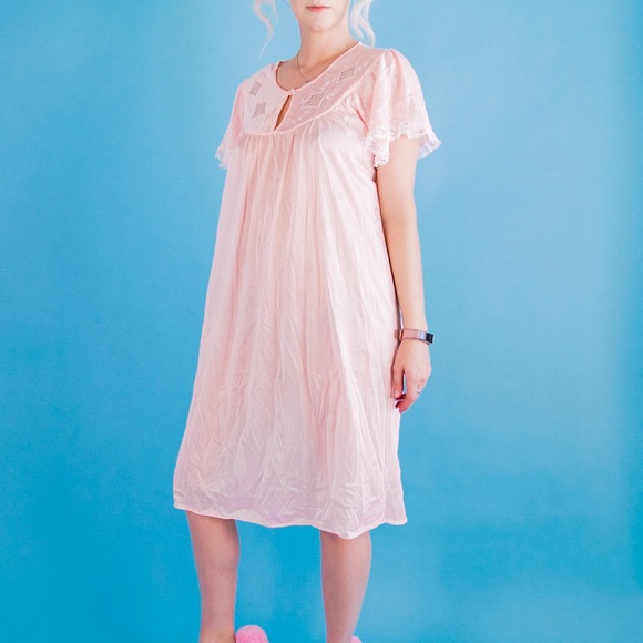 Vintage 80’s Babydoll Peach Nightie Small - Picture 4 of 10